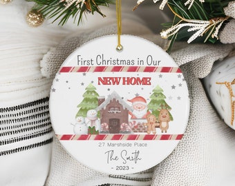 Personalized First Christmas in Our New Home Ornament, 1st Xmas in New Home, Christmas Ornament Gift, Ceramic Christmas Ornaments Customized