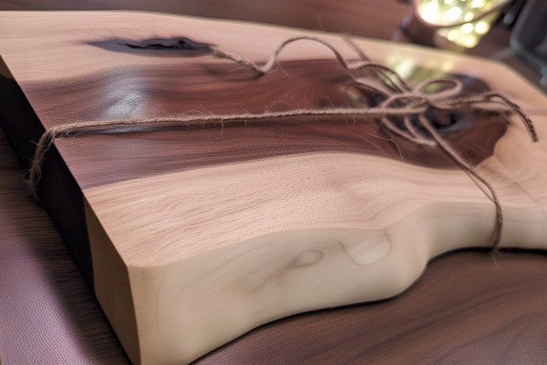XL Natural Walnut Cutting Board Cheese Platter Personalized Engravings Wedding Gift image 4