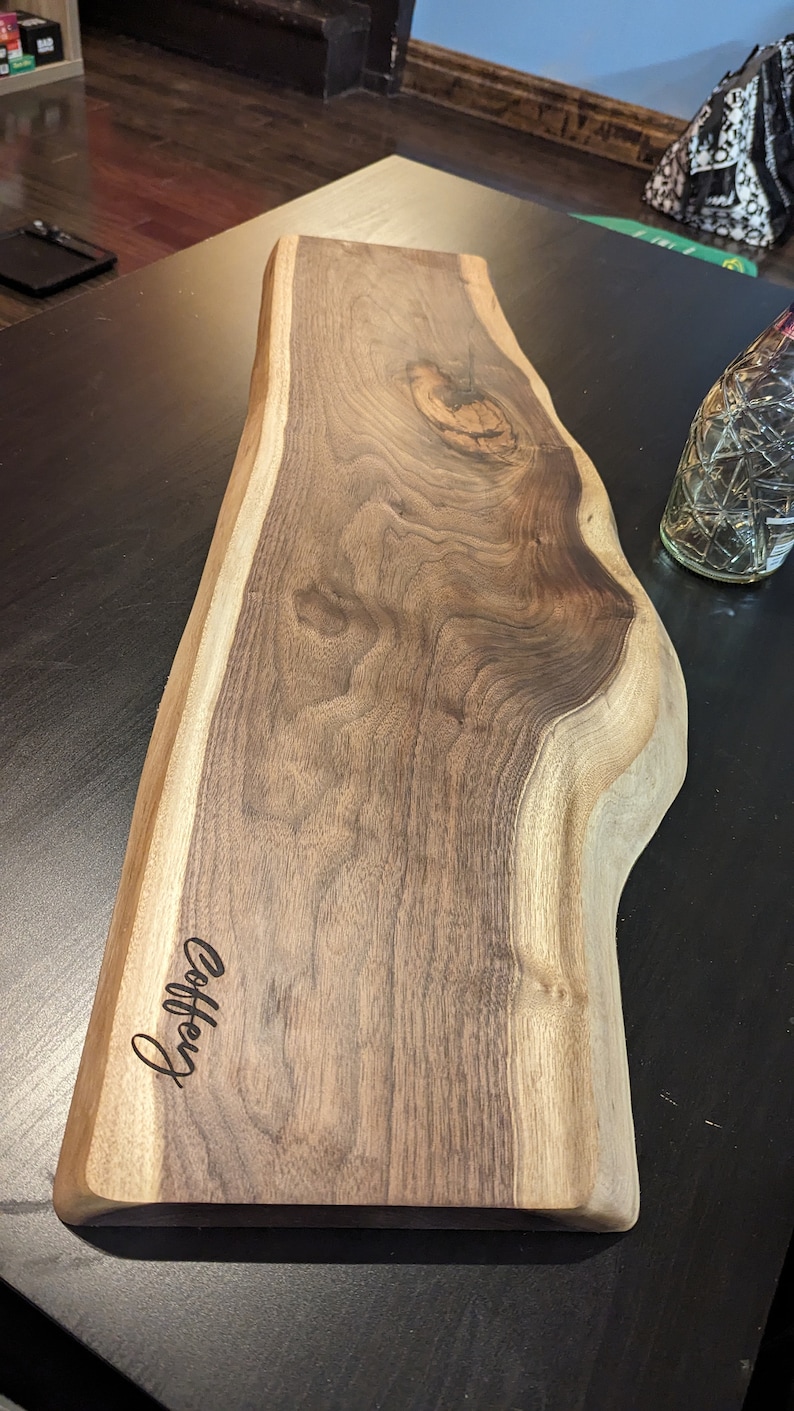 XL Natural Walnut Cutting Board Cheese Platter Personalized Engravings Wedding Gift image 1