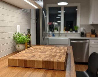 Heritage Block - End Grain Handmade American Maple Butcher Block Cutting Board Natural Wood