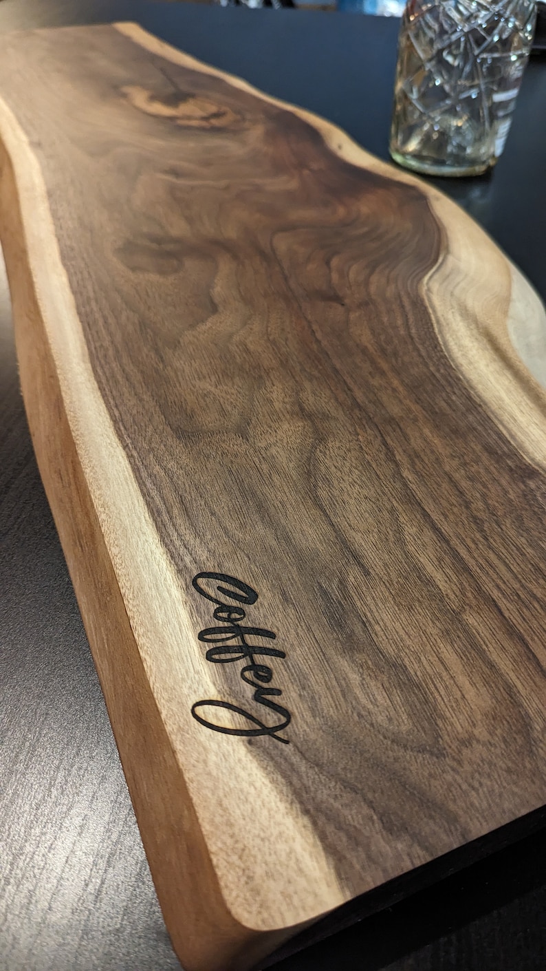 XL Natural Walnut Cutting Board Cheese Platter Personalized Engravings Wedding Gift image 3