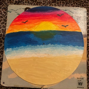 Sonnenuntergang Schallplatten Gemälde