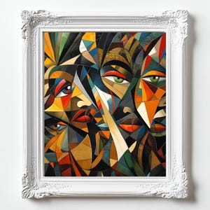 Vibrant African Woman Art - Colorful Geometric Print - Cultural Wall Decor - Unique Gift for Art Lovers