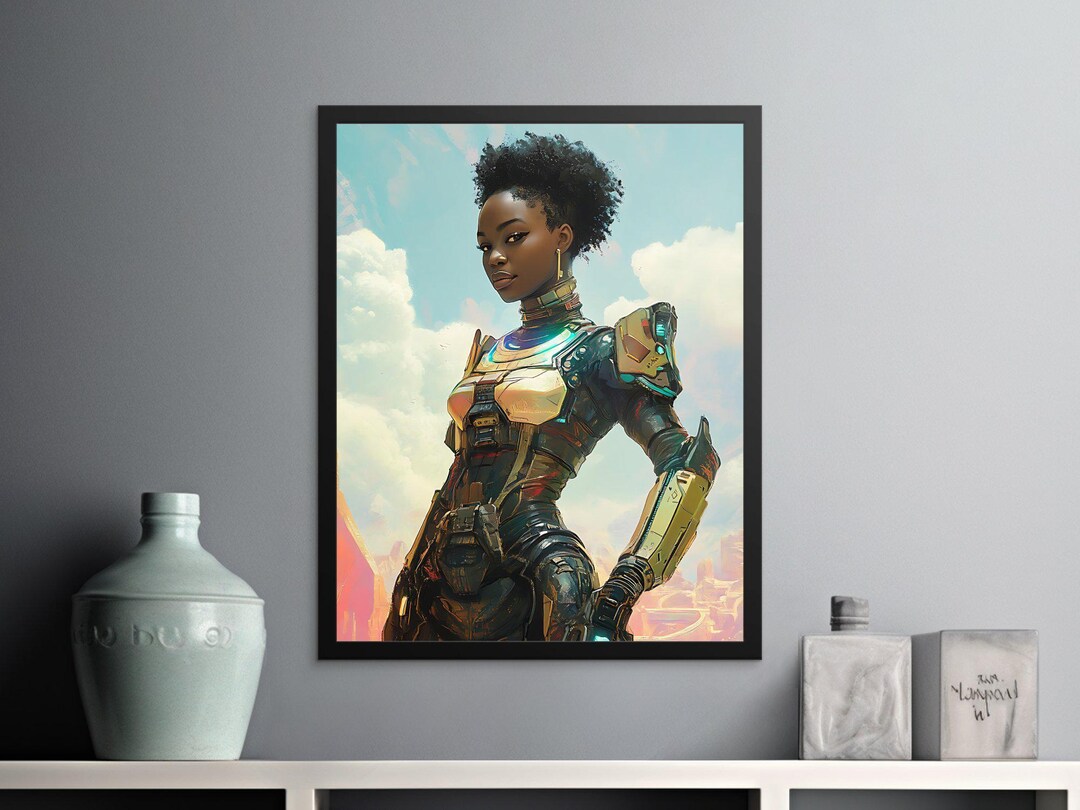 African American Scifi Art, Digital Download, Futuristic Prints, Black