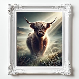 Highland Cow Canvas Print: Rustic Farmhouse Wall Art (Digital Download)