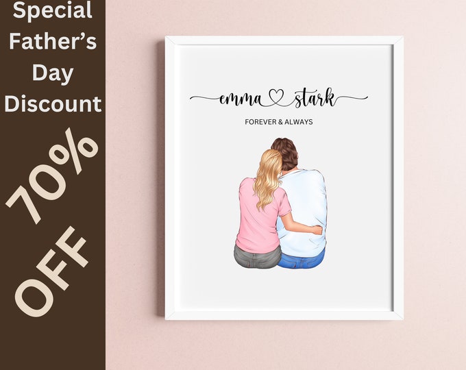 Couple's Present Personalised Couple Print Wedding Gift for Him Her Boyfriend Girlfriend Print Customised Couple Wedding Anniversary Gift