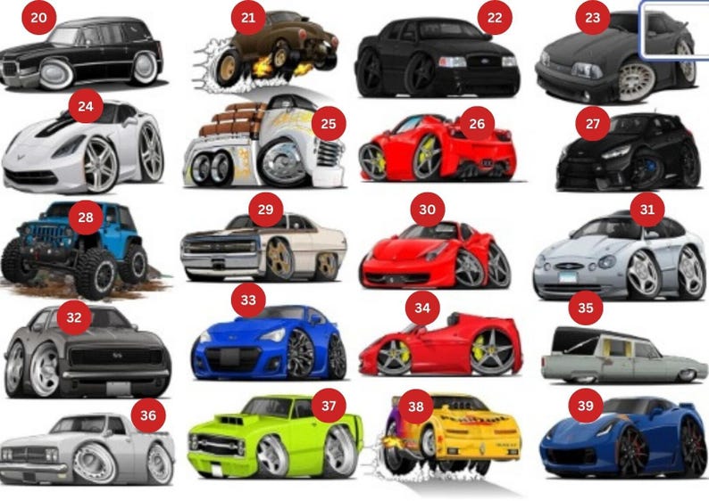 Funny Caricature Style Digital Car Illustration Custom Vehicle Cartoon ...