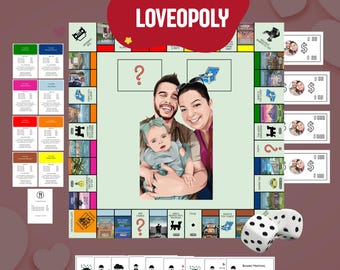 Personalized CustomOpoly Board Game Custom fully customized birthday Wedding Night Engagement Retirement Newly Married Couple Anniversary