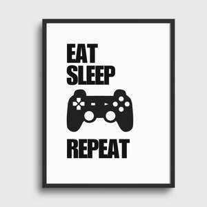 Láminas de videojuegos, decoración de videojuegos, arte mural gamer para habitaciones de adolescentes, decoración de dormitorio de niños, arte mural de videojuegos azul, pared de sala de juegos, PlayStation, Xbox, Switch