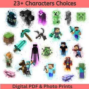 62 Girls Bedroom Artwork | Kids Room Decor | Gaming Character Print | Watercolor Player Skins | Custom Wall Art Personalized for Gamer Girls