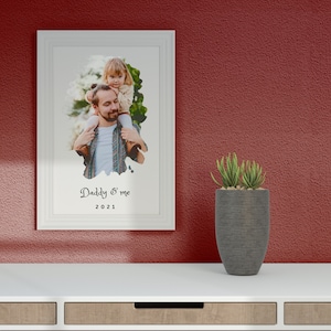 Personalized Father Son Portrait Custom Watercolor Painting of Dad & Kids Poster Meaningful Artwork Papa Wall Art Present I love Daddy Gift