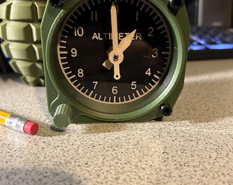 Altimeter Clock, New, Military Green