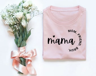 Zabawna koszulka z napisem „Życie mamy” – Koszulka z napisem „Mama Mom” – Koszulka z napisem „Prezent dla mamy” – Koszulka z napisem „Mama Friends” – Koszulka na Dzień Matki – Koszulka z grafiką „Mama Humor”
