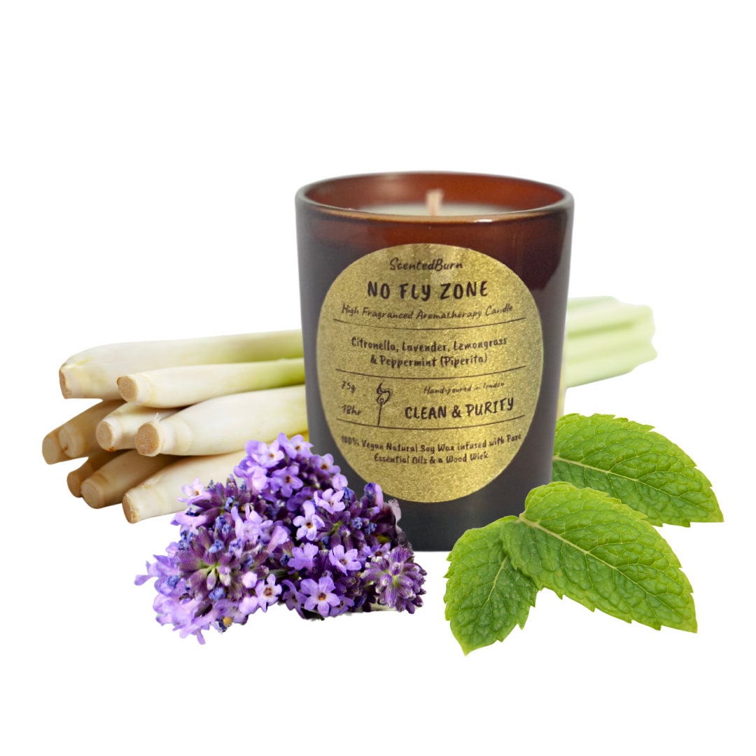 Soy Voltive Aromatherapy Candle Essential Oils No Fly Zone Citronella