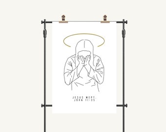 Jesus Weint Druck | Digitaldruck | Christlicher Druck | Jesus Digitaldruck | Bibelvers Poster | Bibelgeschichte Poster