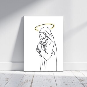 Jesús sosteniendo la impresión del bebé / Cartel del aborto espontáneo / Pérdida del bebé / Bebé ángel / Obras de arte cristianas / Regalos para la muerte fetal