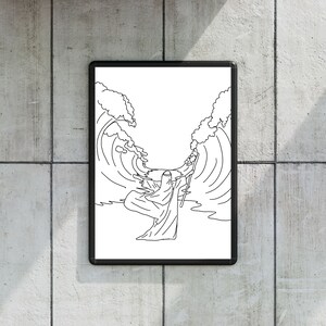 Moses crosses the Red Sea that God parted | God saved His people Digital Print