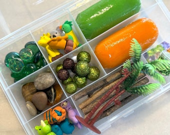Safari Playdough Kit, Sensory Kit, Sensory Play, Safari, Animals, Homemade Playdough, Kids Gift