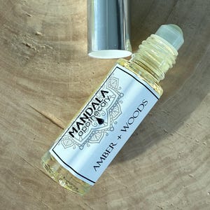 Natuurlijk parfum Amber + Woods, etherische olie Parfumolie, Amberparfum, Muskusparfum, Parfum met ambertonen, Meditatieolie