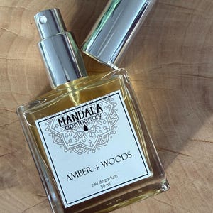 Amber + Woods Natural Perfume, Essential Oil Perfume Spray, Amber Perfume, Musky Perfume, Perfume with Amber Notes, Meditation Spray