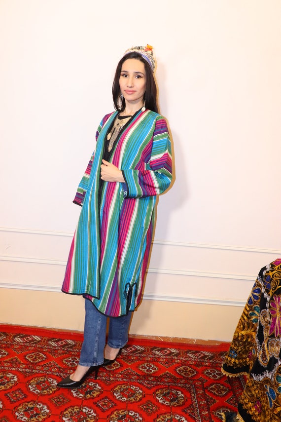 Uzbek Traditional Vintage Beqasam Chapan Coat