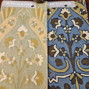 Schumacher Fabric Sample Maharajah Crewel Embroidery 16.5 × 16.5