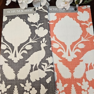 Schumacher Fabric Sample Chenonceau 100% Linen 16.5 × 16.5