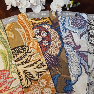 Schumacher Zanzibar Linen Print Fabric Sample 16.5&quot;×16.5&quot;