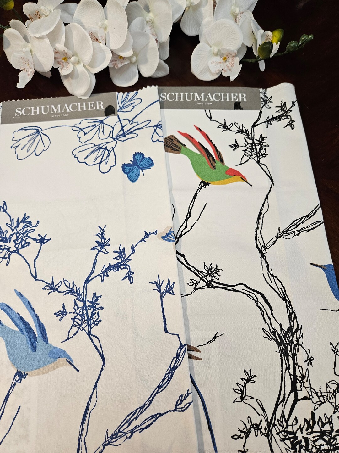 Schumacher Fabric Sample Birds & Butterflies 100% Cotton 16.5 × 16.5 - Etsy