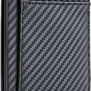 Serman Brands Mens Slim Bifold Wallet RFID Blocking Minimalist Front Pocket Full Grain Leather Wallets for Men - Thin & Stylish (Jet Black Elite)