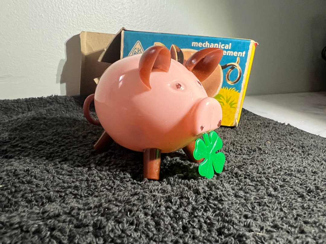 Vintage Toy Mechanical Windup Pig Toy From West Germany Etsy