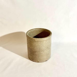 Antique Pottery Crock | Ceramic Utensil Holder | Kitchen Island Flower Vase | Farmhouse Console Table Decor | Orchid Planter Pot