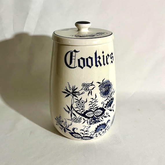 Arnart-Keksdose in Zwiebelform aus den 1970er-Jahren | Aufbewahrungsmöglichkeit aus Vintage-Keramik für Kücheninsel und Wandregale | Leckerli-Dose im Cottagecore-Stil