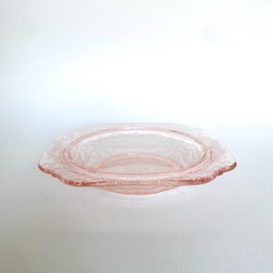 Vintage Pink Madrid Plate | Indiana Federal Glass Dish, Depression Glass Style Covered Dish, Kitchen Decor, Trinket Tray, 1970s