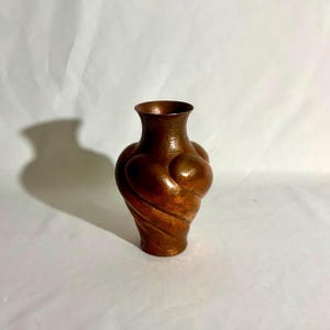 Mexican Folk Art Copper Flower Vase | Nightstand, Entryway Console, Sofa or Coffee Table Decor | Planter Pot for Bookcase
