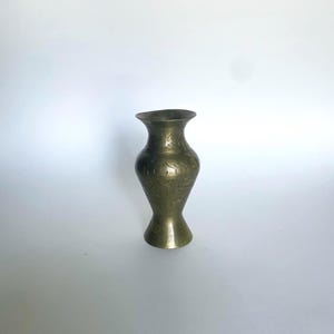 Etched Brass Bud Vase: Vintage Indian-Made Boho Decor