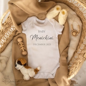 Custom Baby Announcement Onesie: Personalized Family Name Bodysuit
