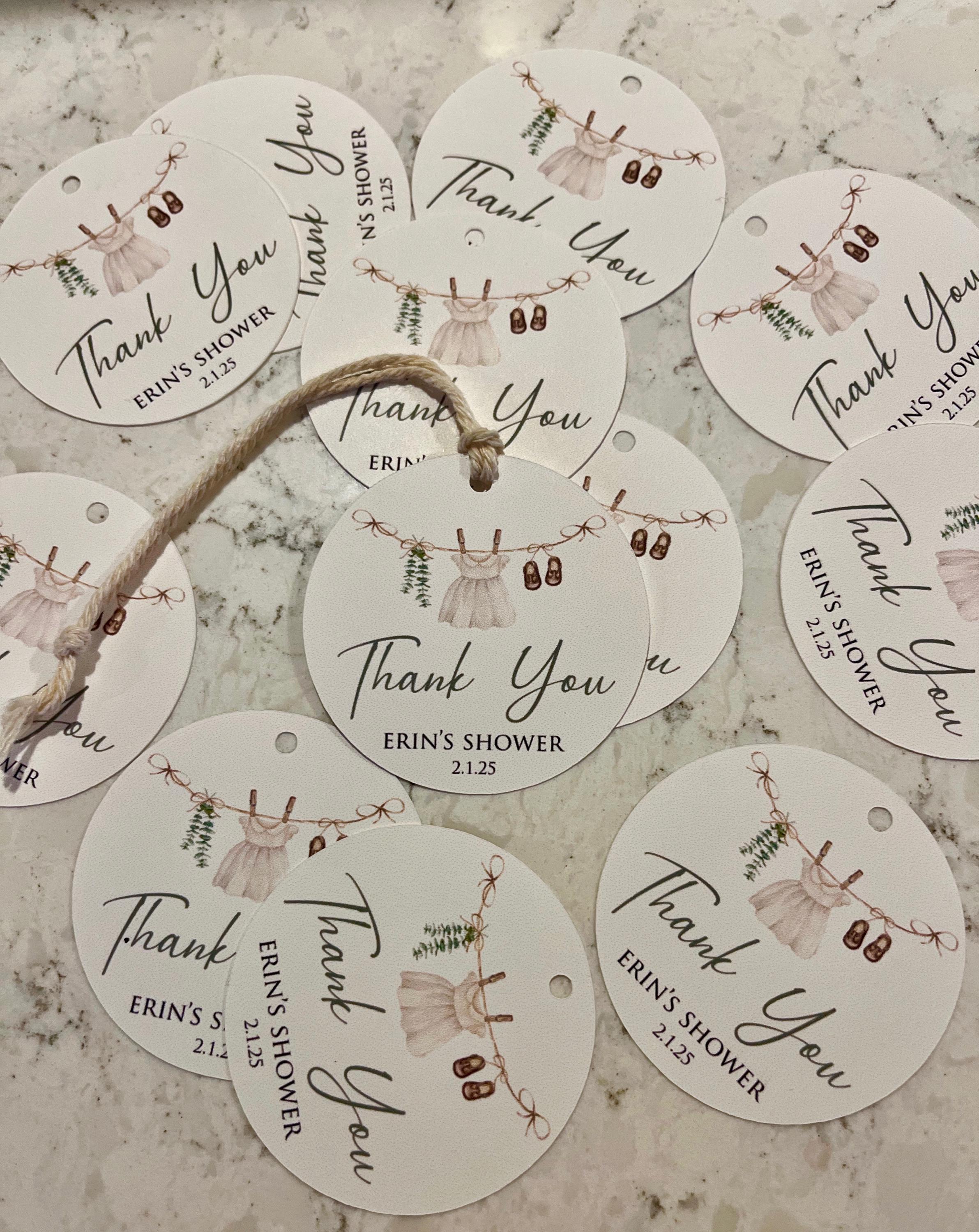 Boho Baby Girl Shower Favor Tags: Personalized Thank You Tags - Etsy