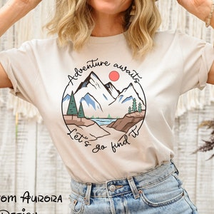 Adventure Awaits Let's Go Find It Shirt, Family Vacation, Custom Family Shirt, Hiking Tee, Mountains Shirt, Camping Shirt, Personalized Gift