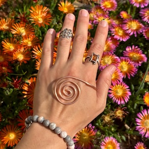 Copper or 925 STERLING SILVER Energy Spiral Hand Ring – Handcrafted Reiki/Crystal Amplifier for Meditation, Manifestation & Energy Healing