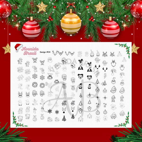 Holiday Magic Melody | Nail Art Practice Sheet | Nail Stickers | Nail Art Template | Nail Art Sheet | Nail Art Stencil | Nail Decal Template