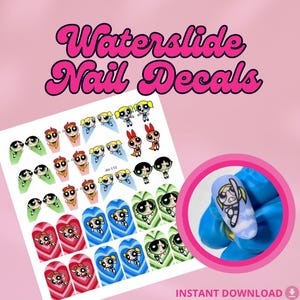 Power Girls - Waterslide Nail Decals  | Nail Stickers | Character Nail Art | Nail Sheet | PowerPuff | Power Puff | #AV110
