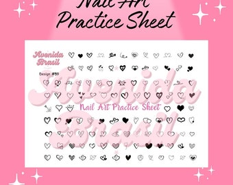 Heartbeat Harmony | Nail Art Practice Sheet | Nail Stickers | Nail Art Template | Nail Art Sheet | Nail Art Stencil | Nail Decal Template