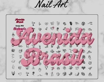 Abstract Odyssey | Nail Art Practice Sheet | Nail Art Stickers | Nail Art Template | Nail Art Sheet | Nail Art Stencil | Nail Decal Template