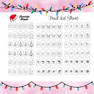 Gingerbread Gang Nail Art Template | Character Nail Art Stickers | Holiday Cheer Nail Art Stencil | Christmas | X-Mas Nail Art Practice DIY