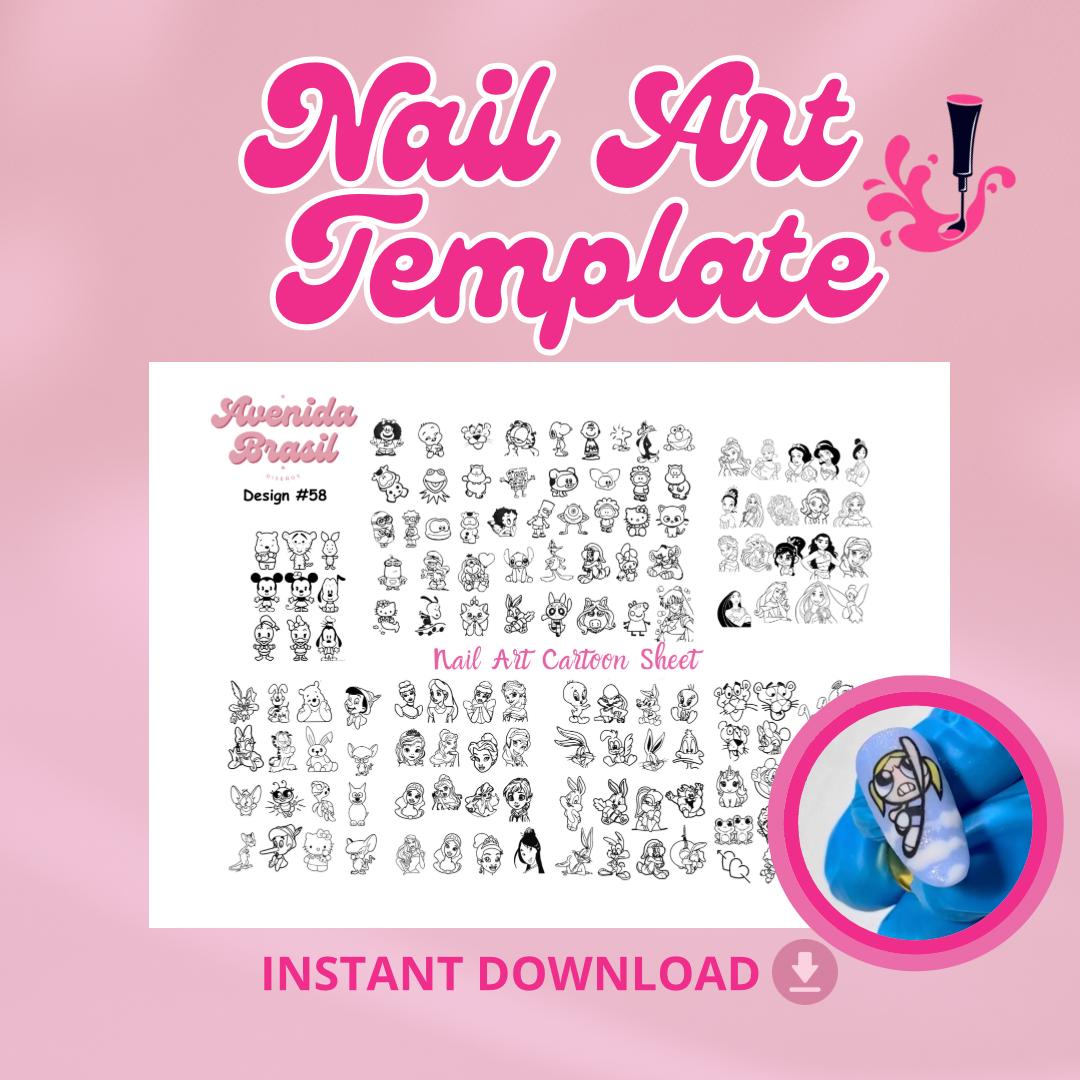 Cartoons Galore Nail Art Templates Nail Art Practice Sheet Digital Cartoon Character Designs Digital Character Decals DIY Stencils - Etsy cartoons-galore-nail-art-templates-nail-art-practice-sheet-digital-cartoon-character-designs-digital-character-decals-diy-stencils-etsy