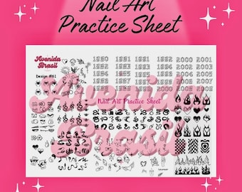 Gothic Ink Infusion | Nail Art Practice Sheet | Nail Stickers | Nail Art Template | Nail Art Sheet | Nail Art Stencil | Nail Decal Template