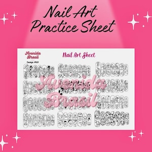 Enchanted Nail Tales | Printable Nail Designs | Nail Stamp Plate | Nail Art Trace Practice Sheet | Digital Nail Cartoon Template | Stencil