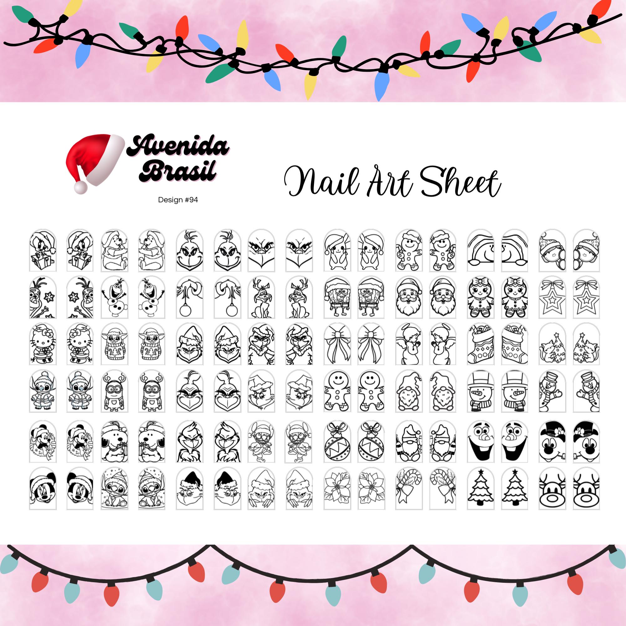 nail-art-stencil-sheets-etsy for Free Printable Nail Art Stencils Nail Art Stencil Sheets - Etsy for Free Printable Nail Art Stencils