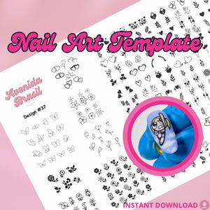 Radiance of Flowers Nail Art Template  | Nail Art Practice Sheet | Nail Stickers | Nail Art Sheet | Nail Art Stencil | Nail Decal Template